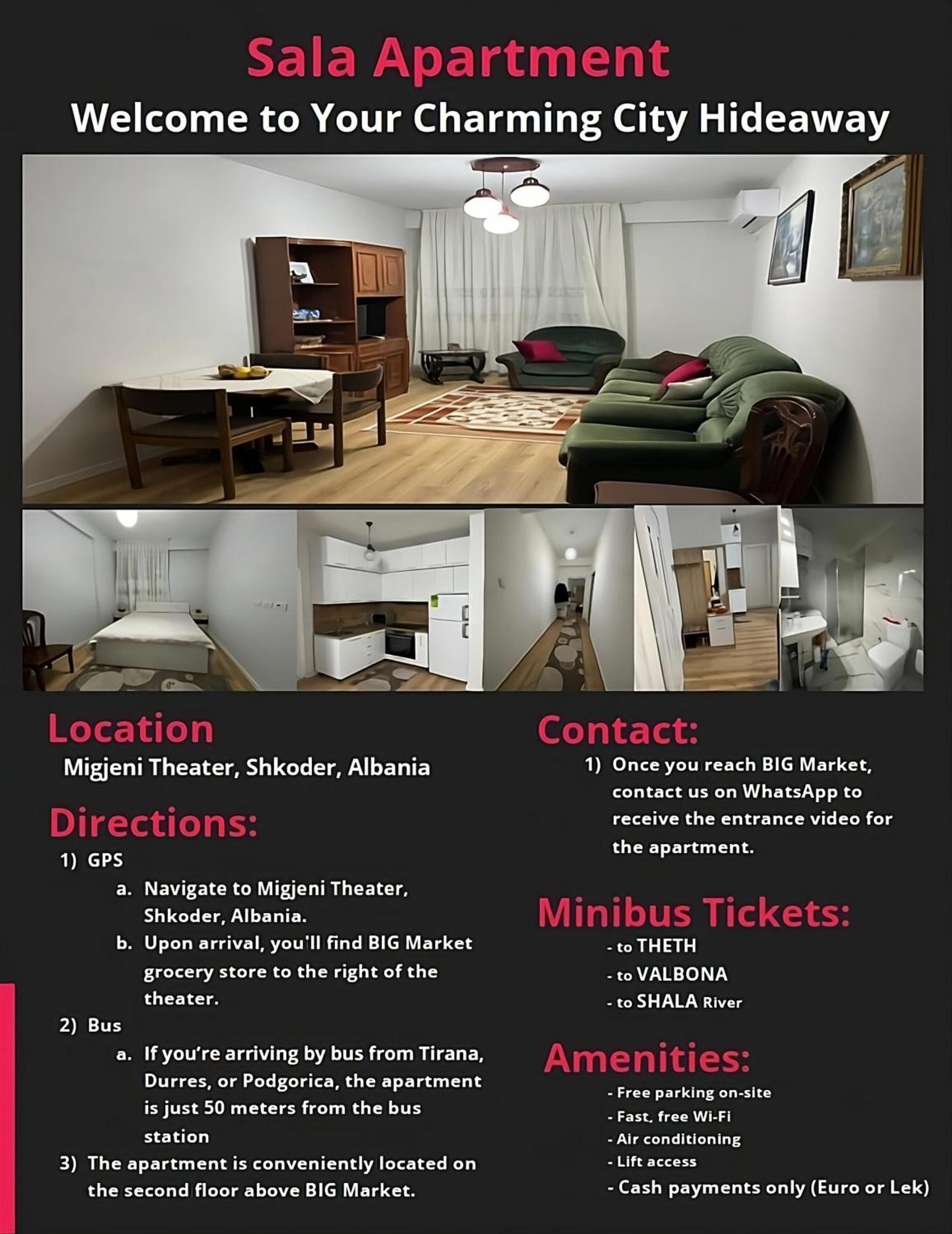 Sala Apartment Shkodër Eksteriør billede